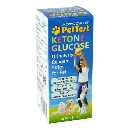 ADVOCATE PetTest Ketone Glucose Strips for Pets - 50 Strips PT-160